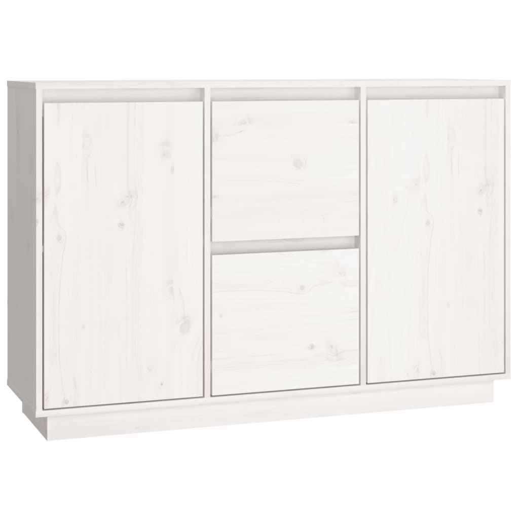 Fehér tömör fenyőfa tálalószekrény 111 x 34 x 75 cm Fehér tömör fenyőfa tálalószekrény 111 x 34 x 75 cm