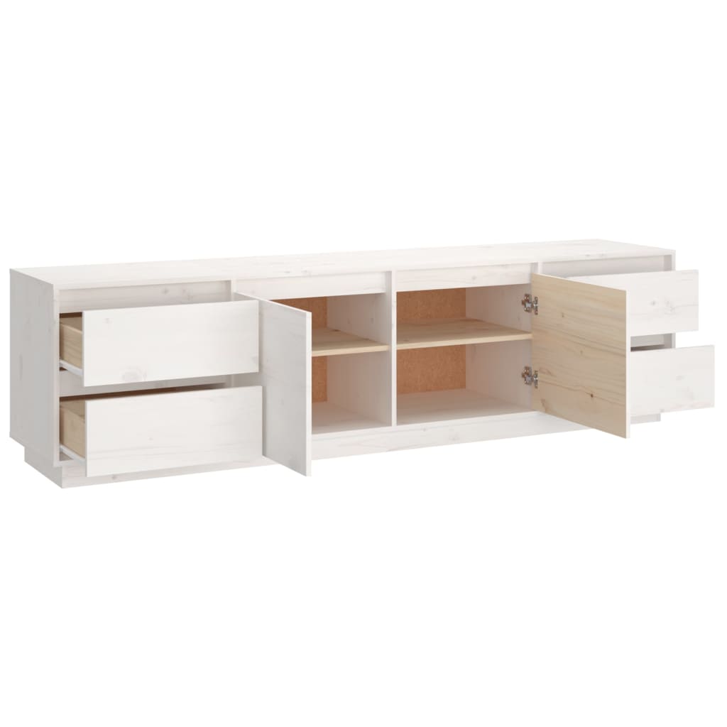 Fehér tömör fenyőfa tv-szekrény 176 x 37 x 47,5 cm Fehér tömör fenyőfa tv-szekrény 176 x 37 x 47,5 cm