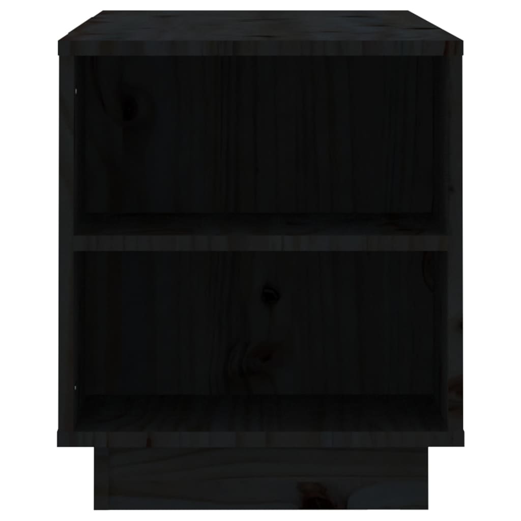 Fekete tömör fenyőfa tv-szekrény 110x35x40,5 cm Fekete tömör fenyőfa tv-szekrény 110x35x40,5 cm