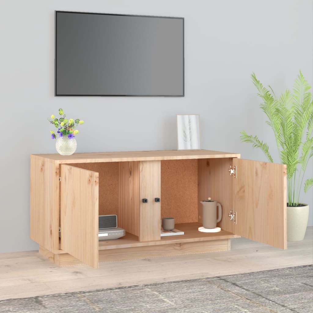 Tömör fenyőfa tv-szekrény 80x35x40,5 cm