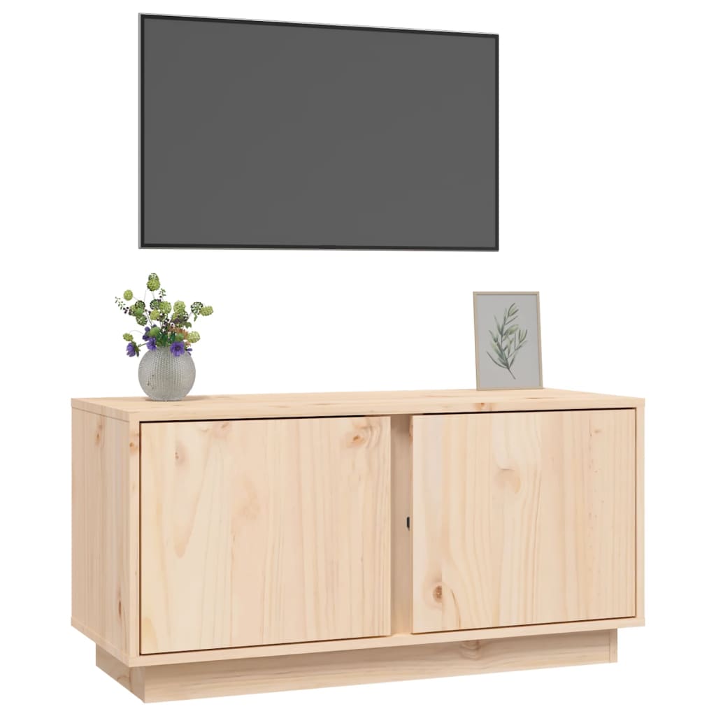 Tömör fenyőfa tv-szekrény 80x35x40,5 cm