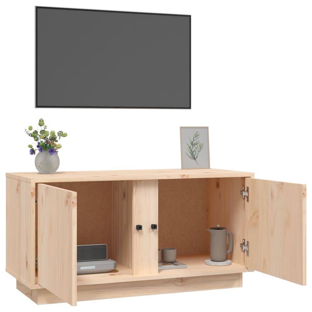 Tömör fenyőfa tv-szekrény 80x35x40,5 cm