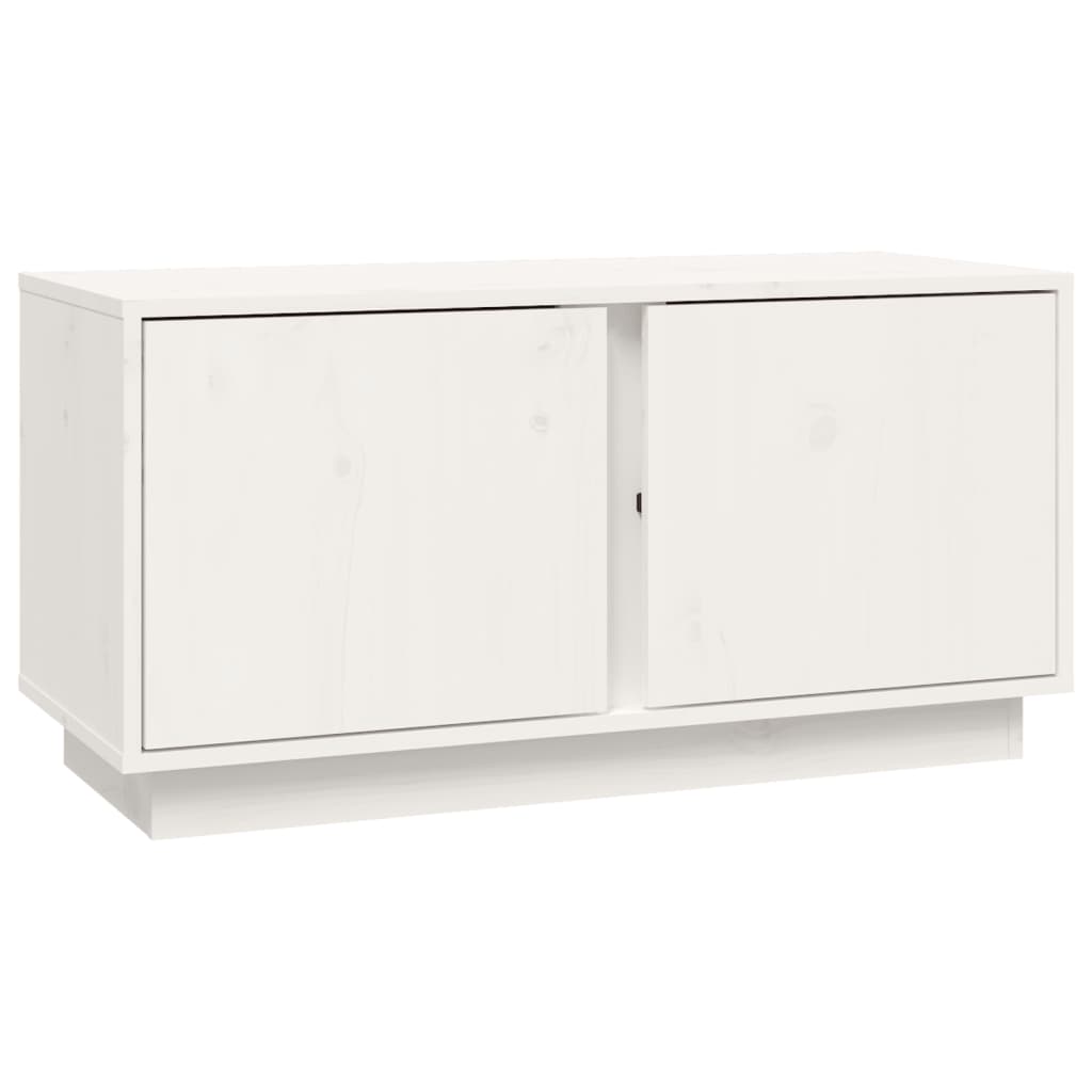 Fehér tömör fenyőfa tv-szekrény 80 x 35 x 40,5 cm