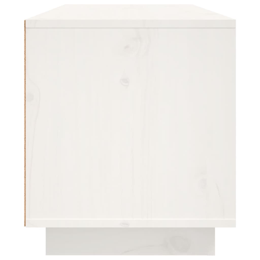 Fehér tömör fenyőfa tv-szekrény 80 x 35 x 40,5 cm