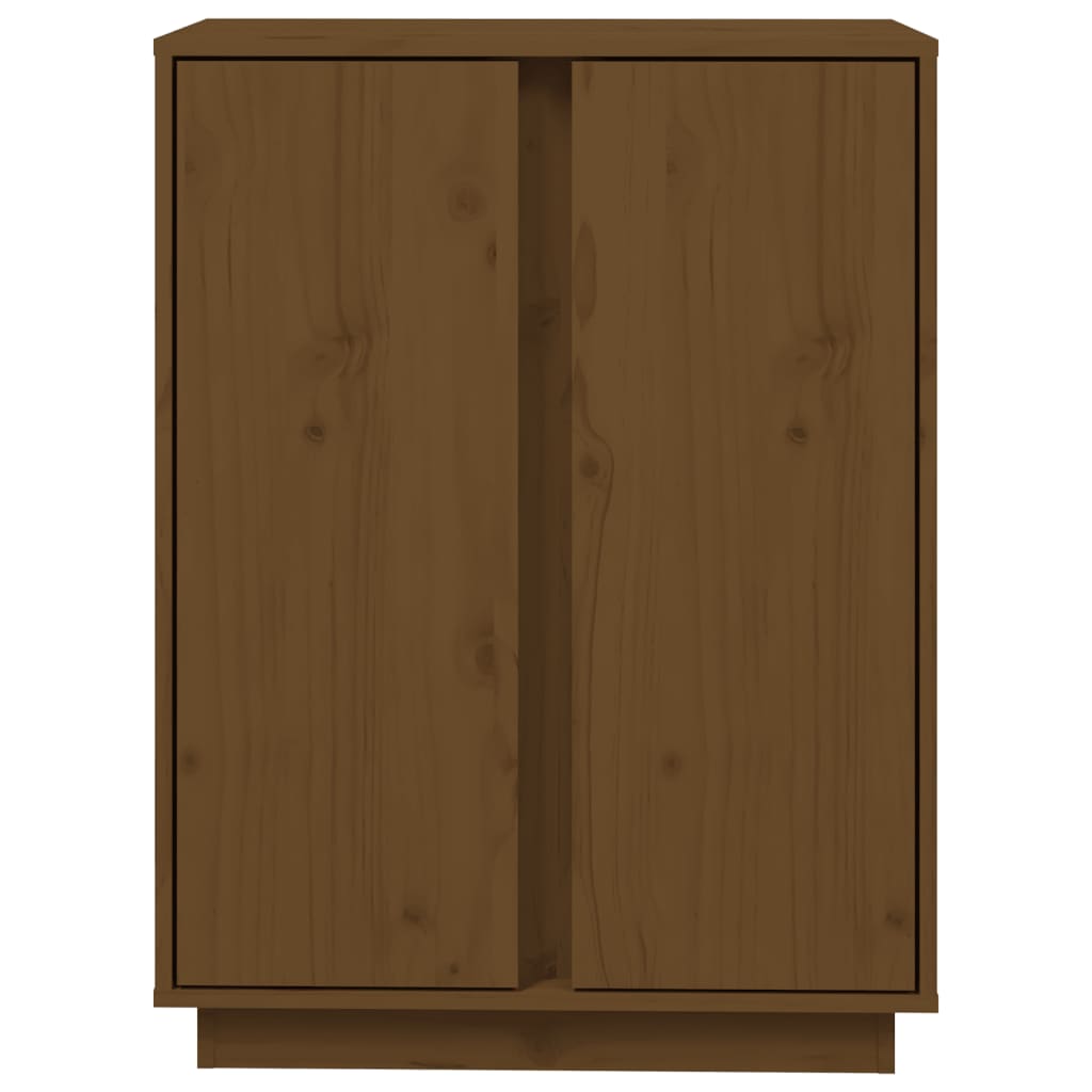 Mézbarna tömör fenyőfa tálalószekrény 60x35x80 cm