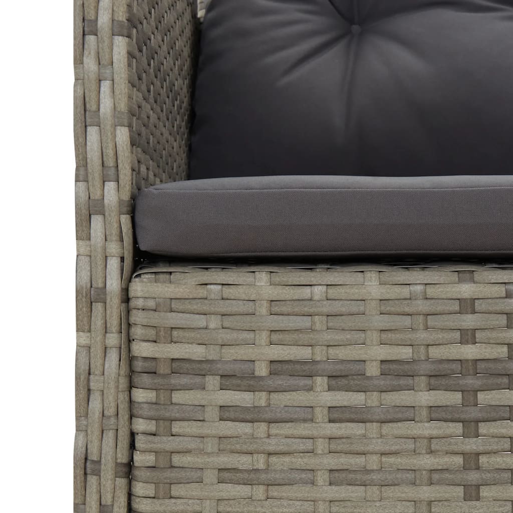 2 részes szürke polyrattan kerti ülőgarnitúra párnákkal
