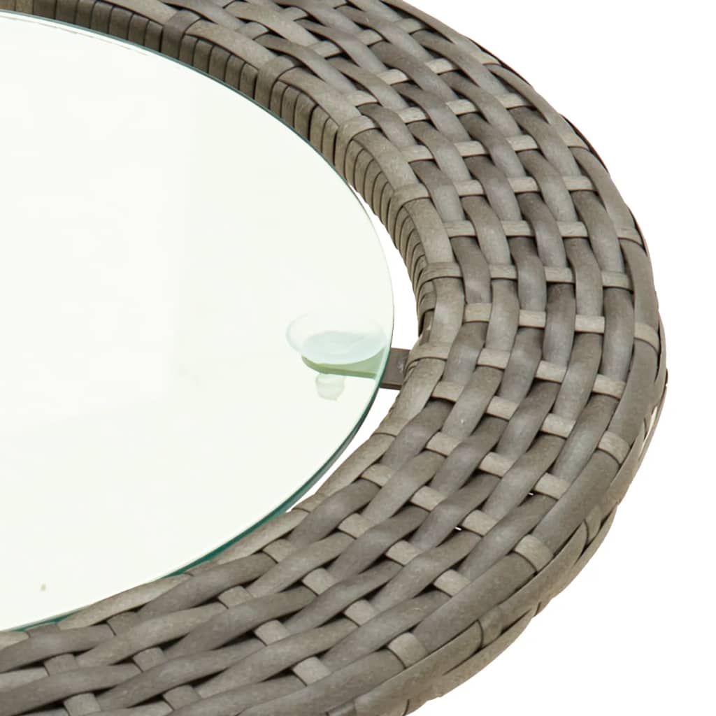 2 részes l-alakú szürke polyrattan kanapészett párnákkal
