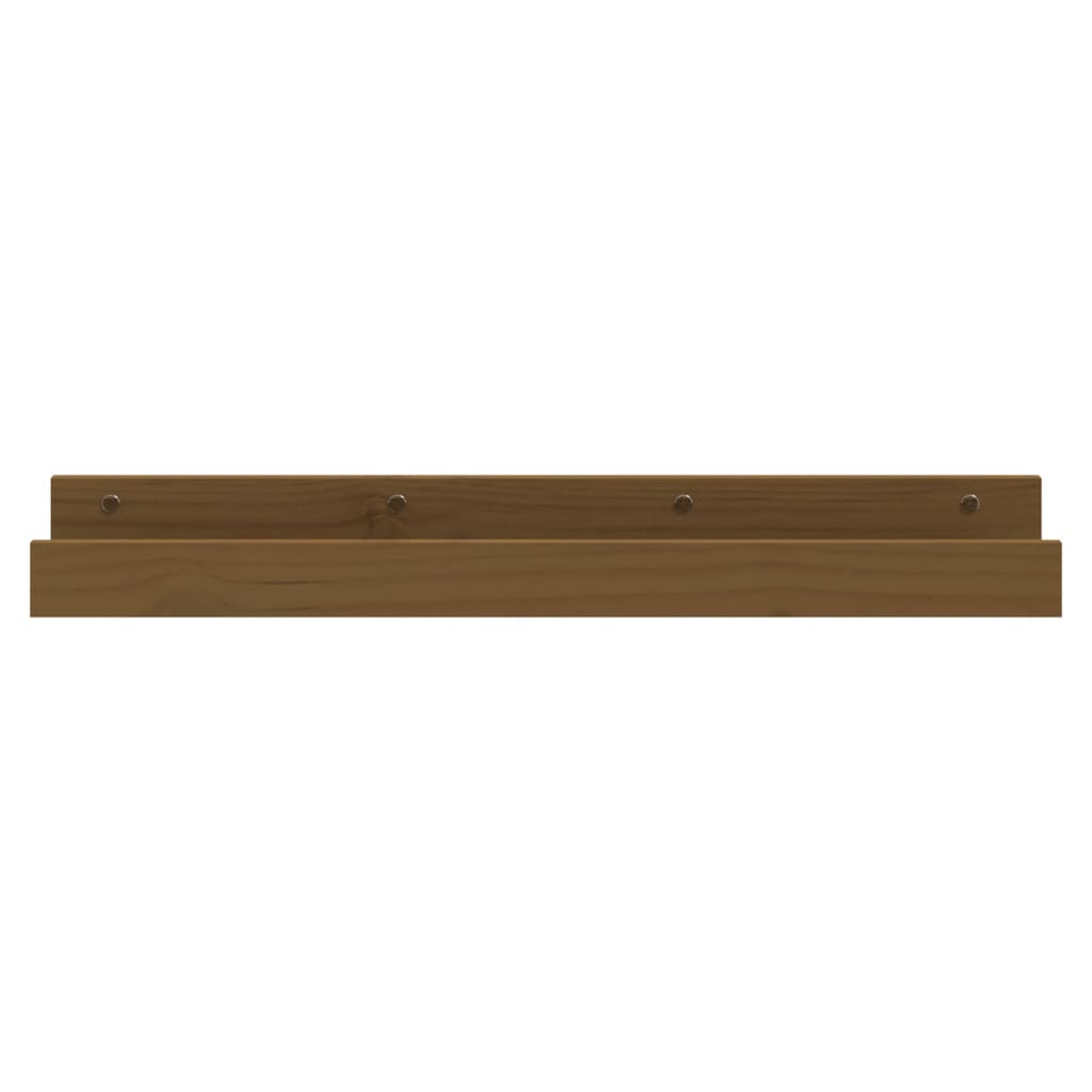 2 db mézbarna tömör fenyőfa fali polc 80 x 12 x 9 cm