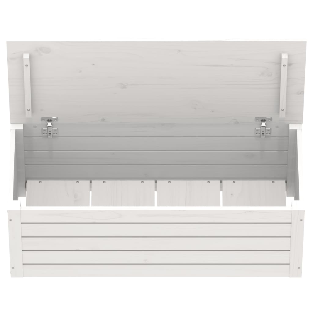 Fehér tömör fenyőfa tárolóláda 89 x 36,5 x 33 cm