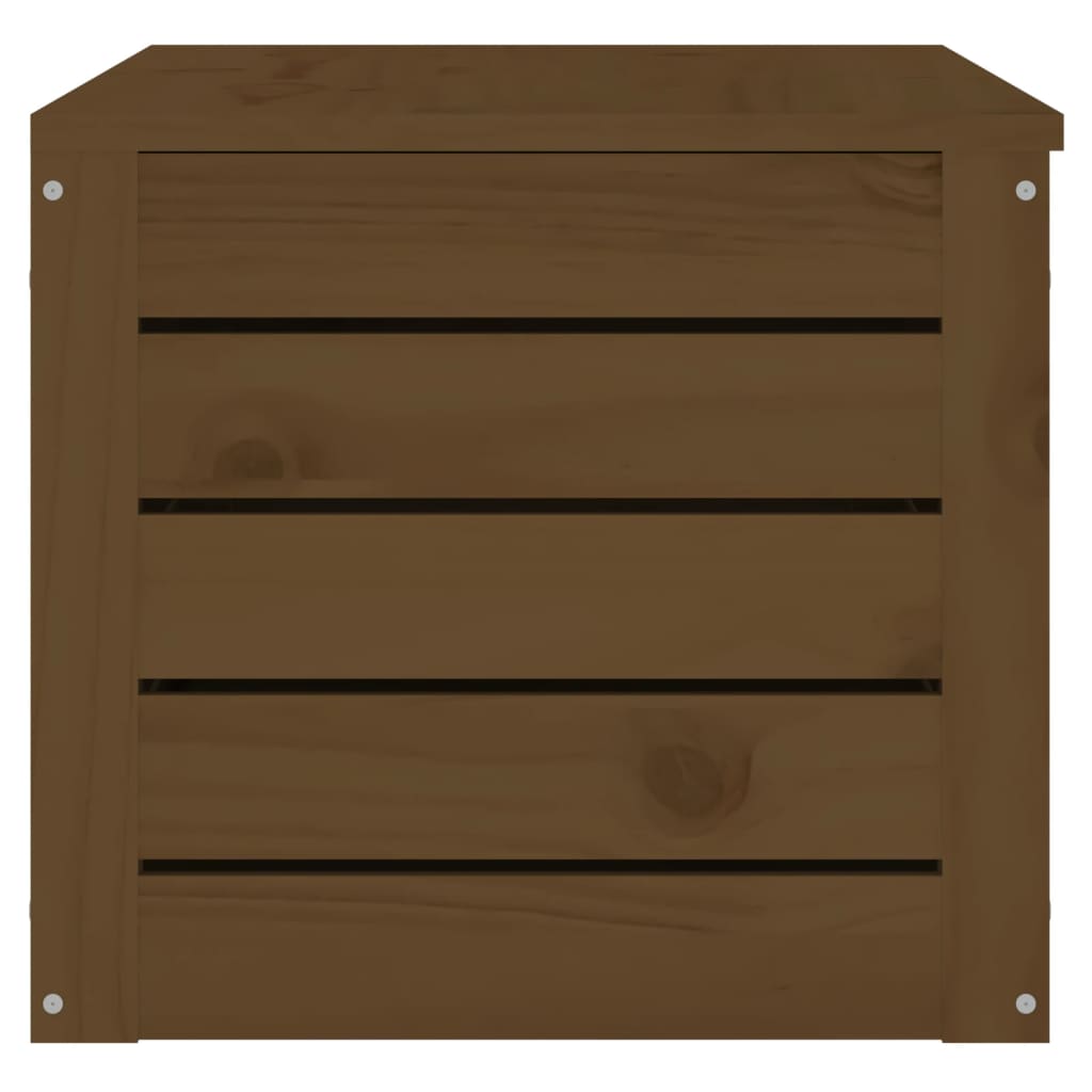 Mézbarna tömör fenyőfa tárolóláda 89 x 36,5 x 33 cm