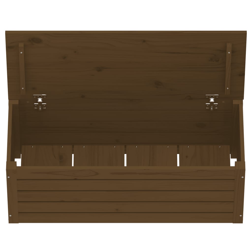 Mézbarna tömör fenyőfa tárolóláda 89 x 36,5 x 33 cm