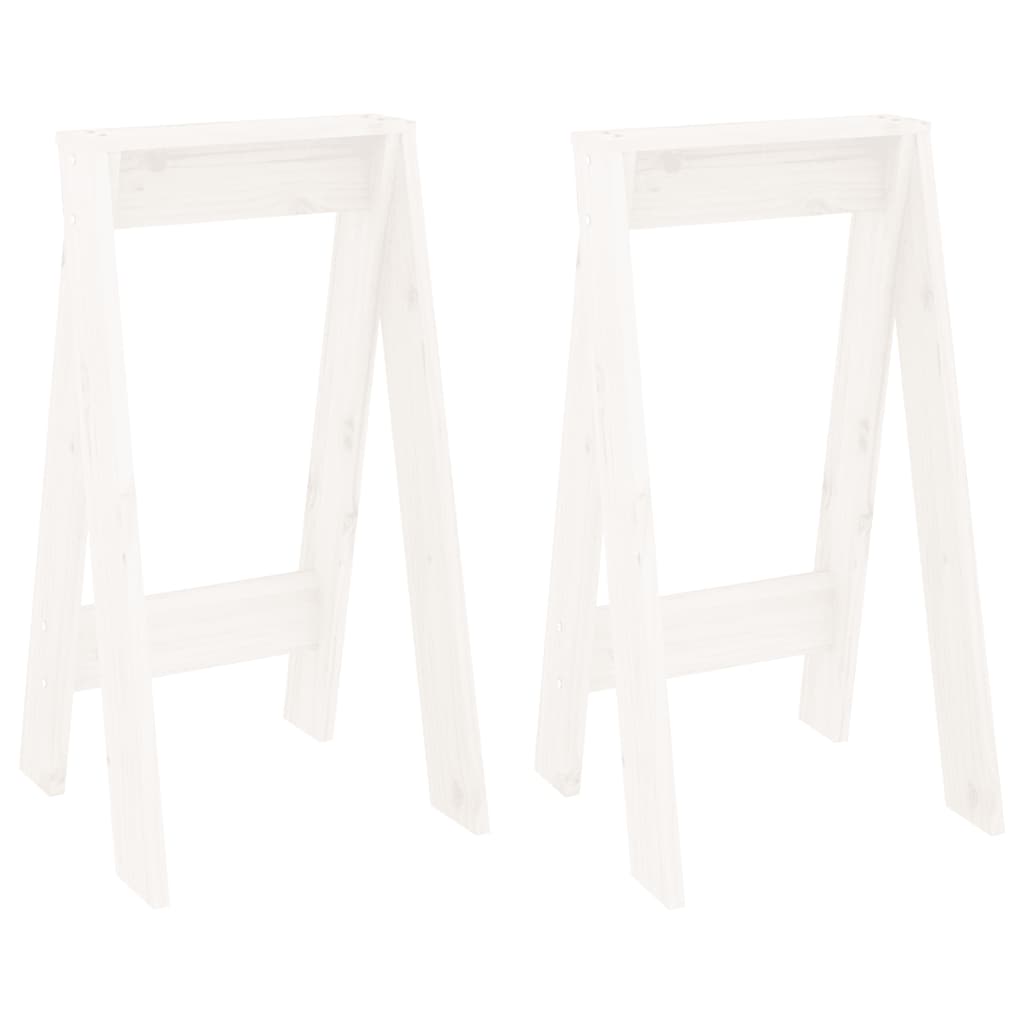 2 db fehér tömör fenyőfa ülőke 40 x 40 x 75 cm