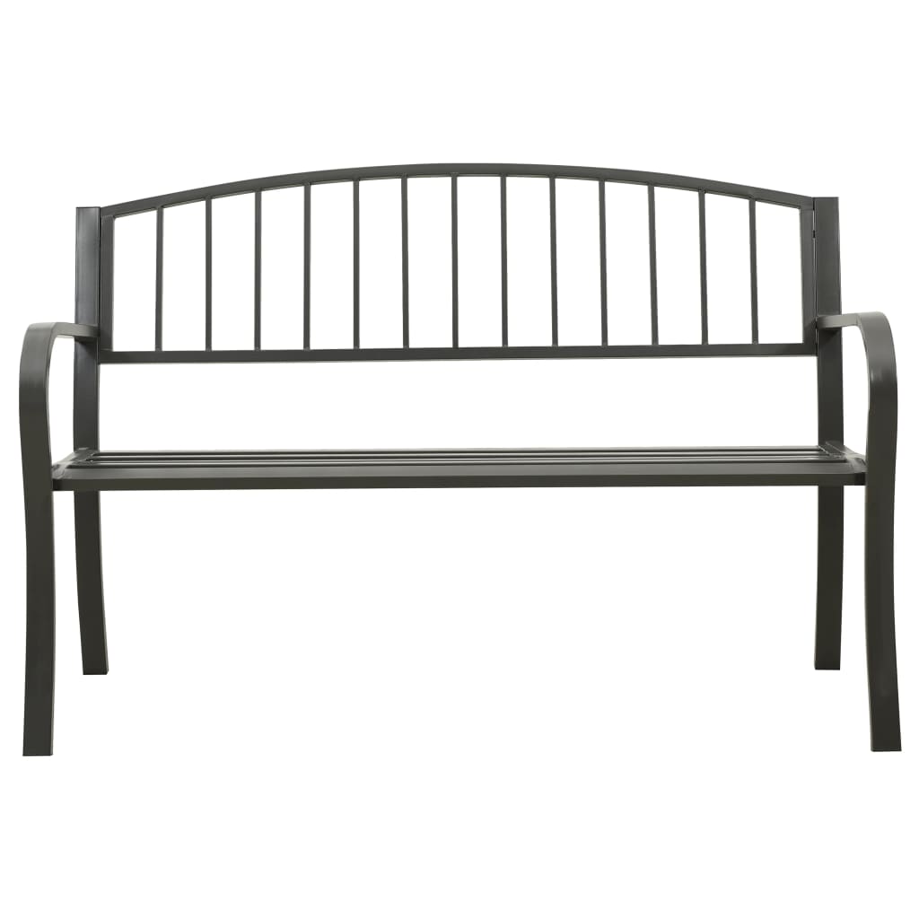 Szürke acél kerti pad 120 cm