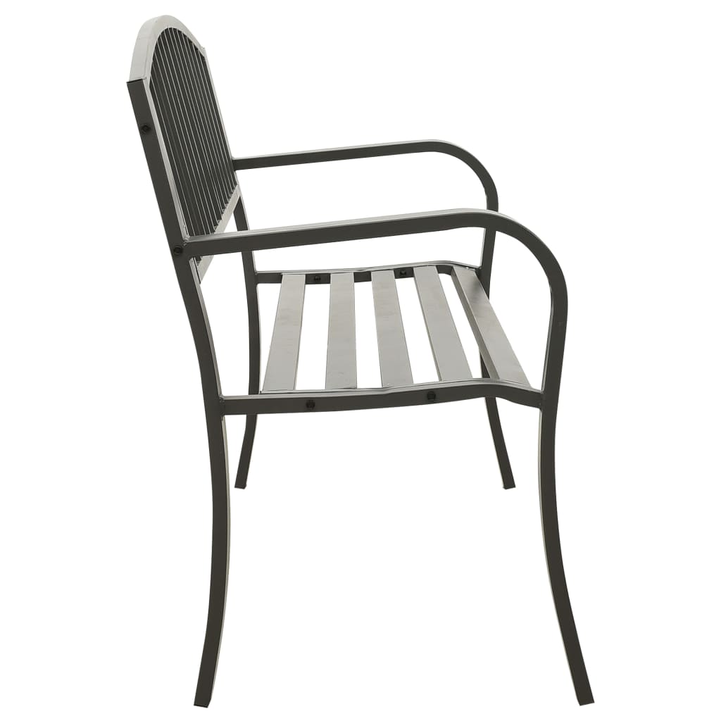 Szürke acél kerti pad 120 cm
