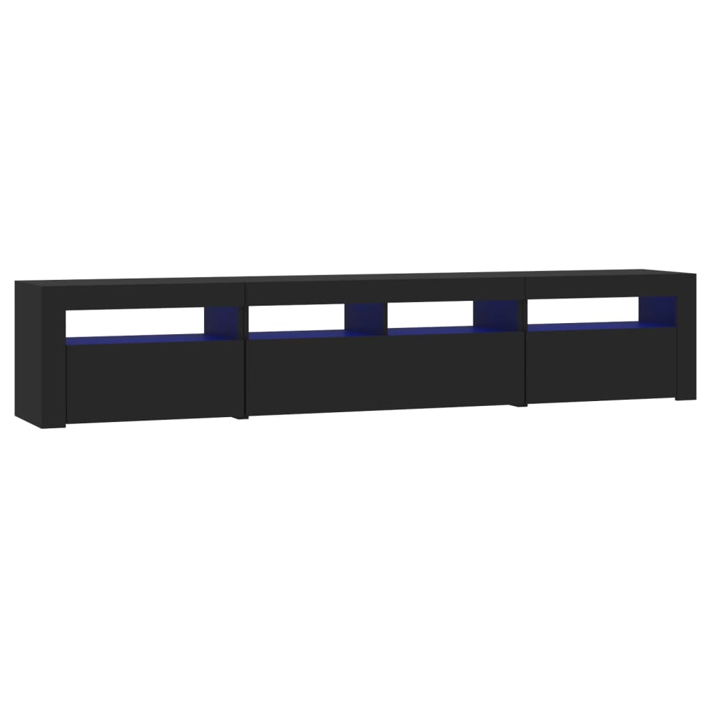 Fekete tv-szekrény led-világítással Fekete tv-szekrény led-világítással