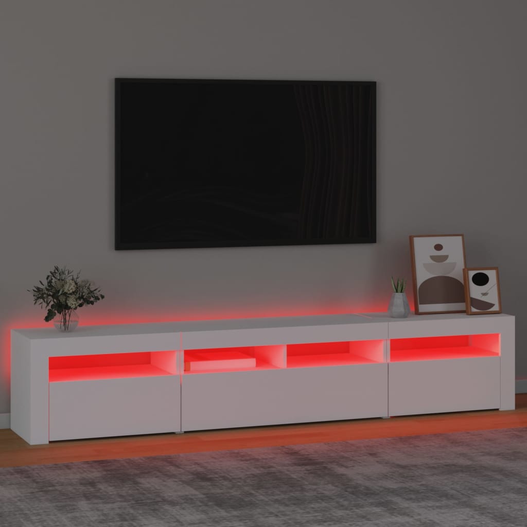 Fekete tv-szekrény led-világítással Fekete tv-szekrény led-világítással