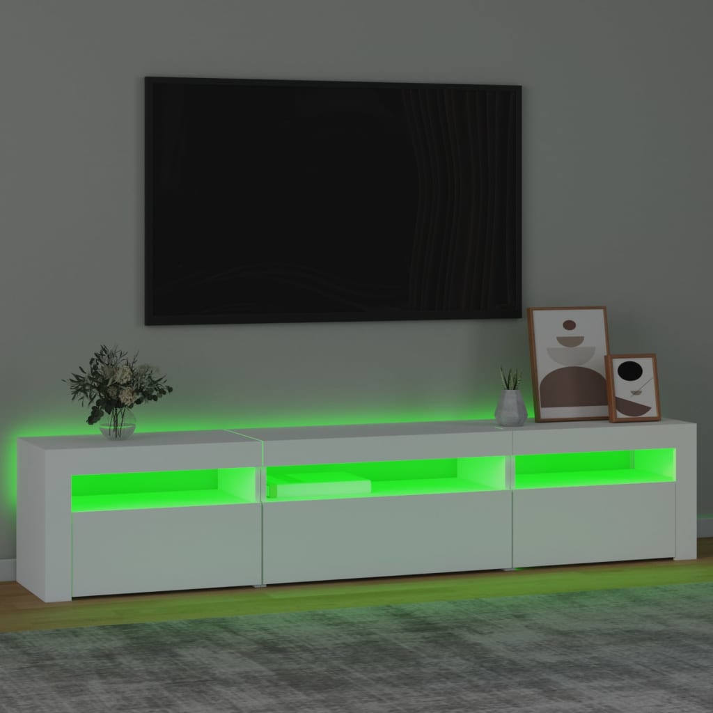 Fehér tv-szekrény led-lámpákkal Fehér tv-szekrény led-lámpákkal