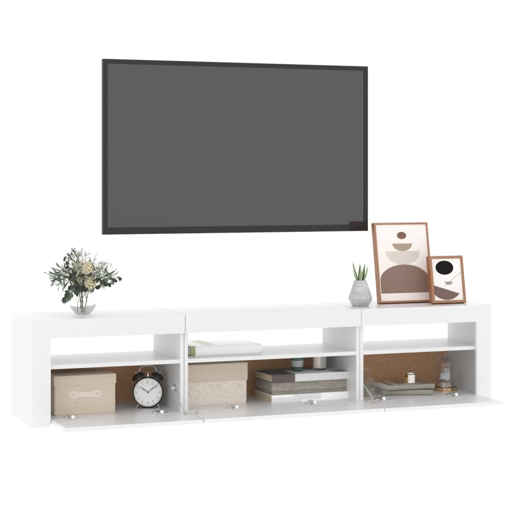 Fehér tv-szekrény led-lámpákkal Fehér tv-szekrény led-lámpákkal