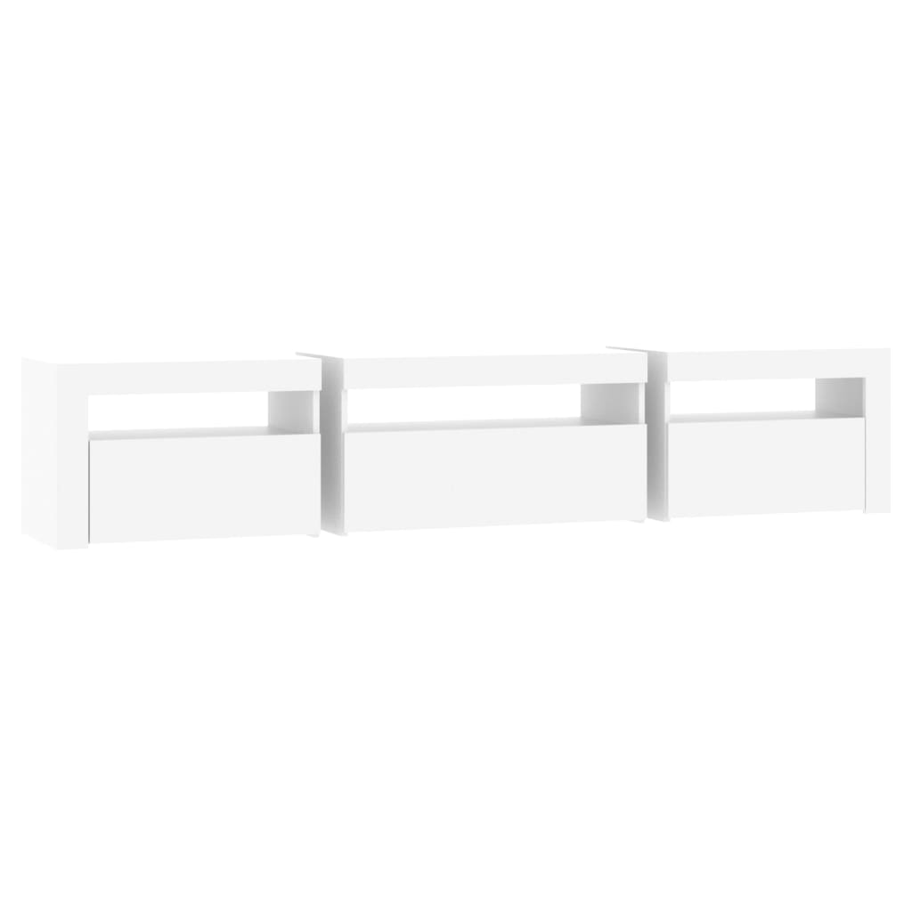 Fehér tv-szekrény led-lámpákkal Fehér tv-szekrény led-lámpákkal
