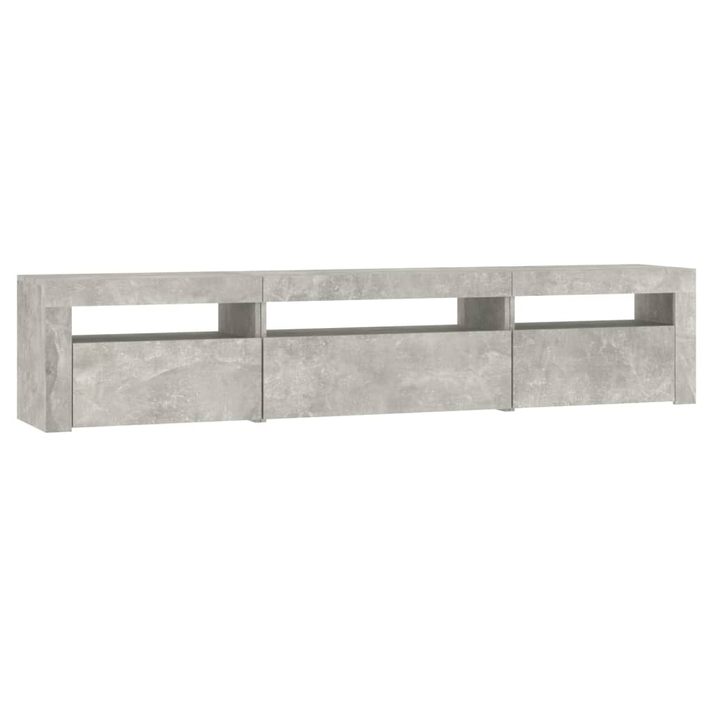 Betonszürke tv-szekrény led lámpákkal Betonszürke tv-szekrény led lámpákkal