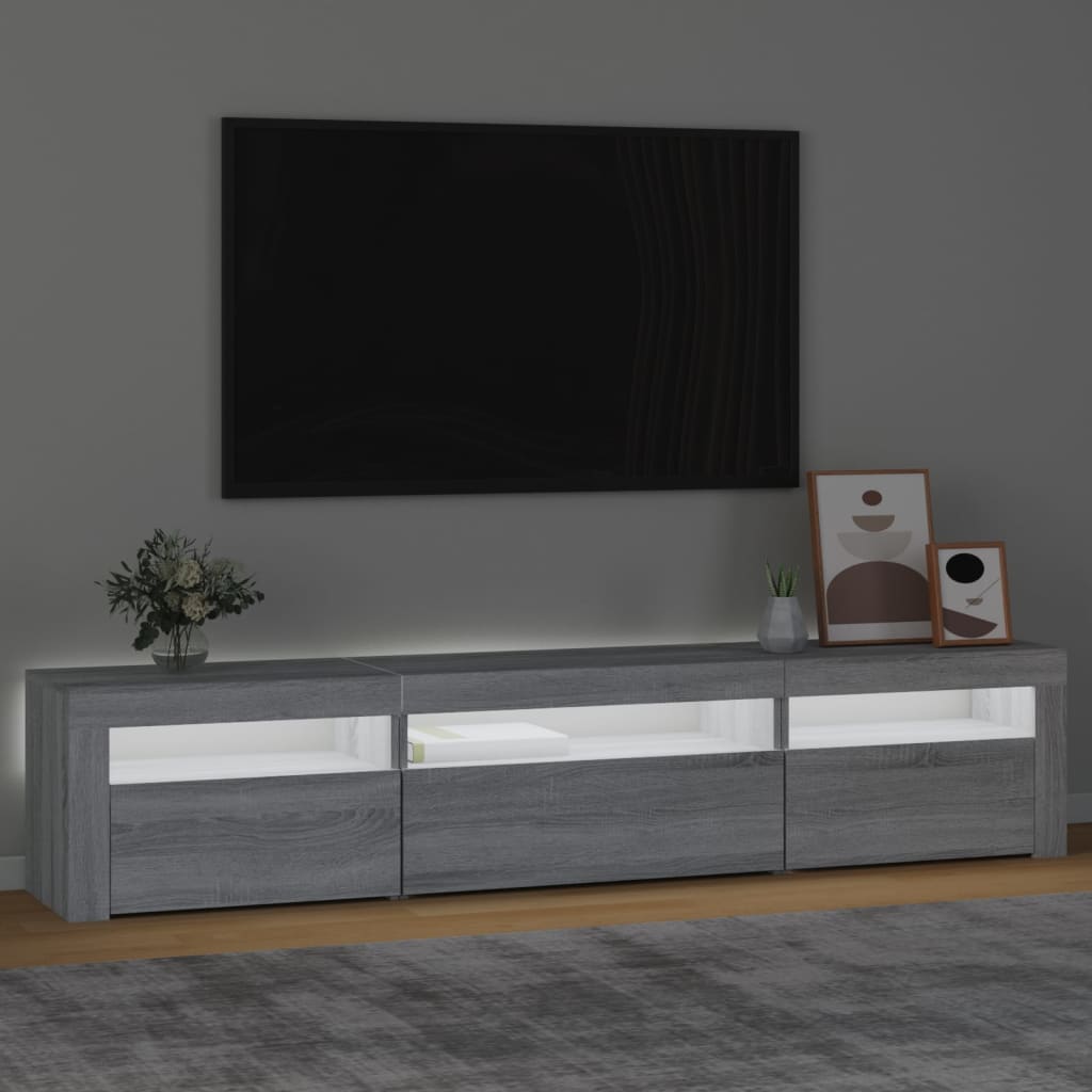 Szürke sonoma színű tv-szekrény led-lámpákkal Szürke sonoma színű tv-szekrény led-lámpákkal