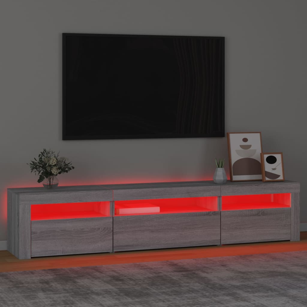 Szürke sonoma színű tv-szekrény led-lámpákkal Szürke sonoma színű tv-szekrény led-lámpákkal