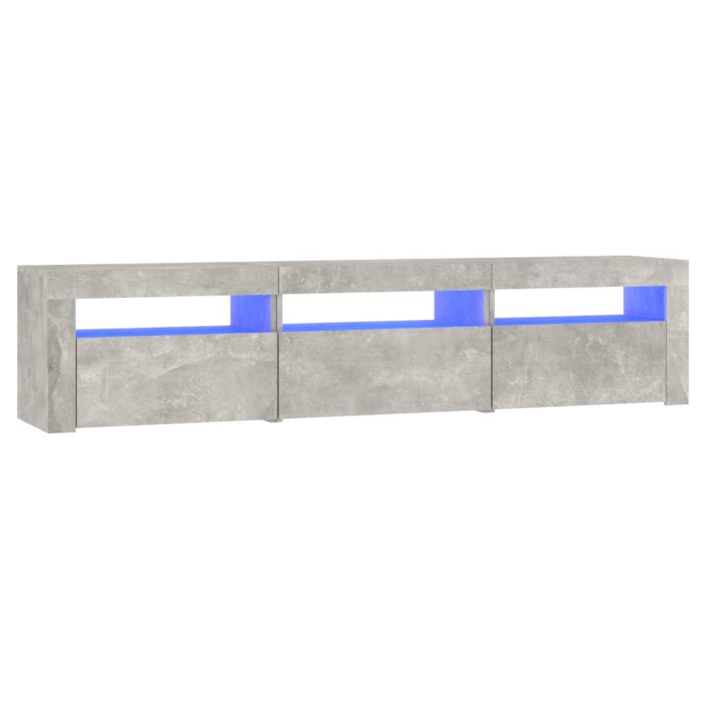 Betonszürke tv-szekrény led lámpákkal