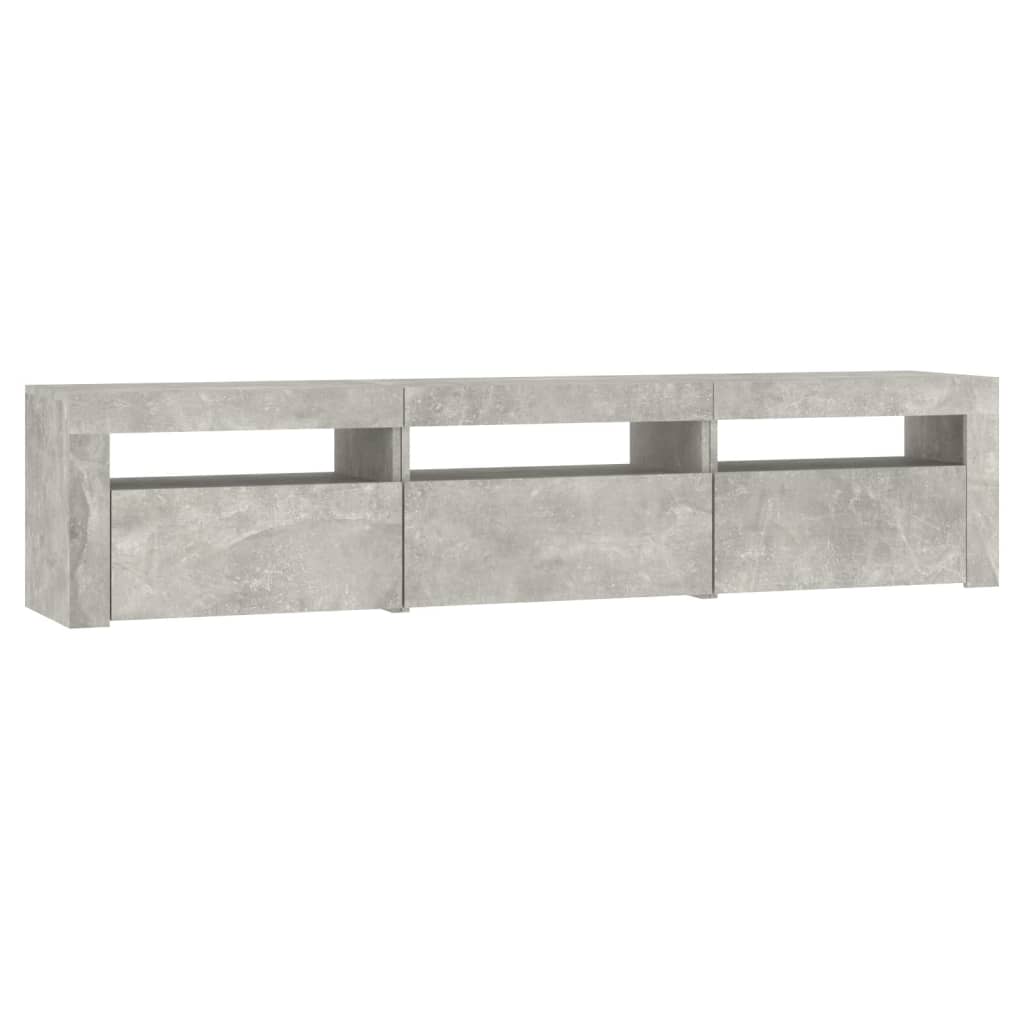 Betonszürke tv-szekrény led lámpákkal