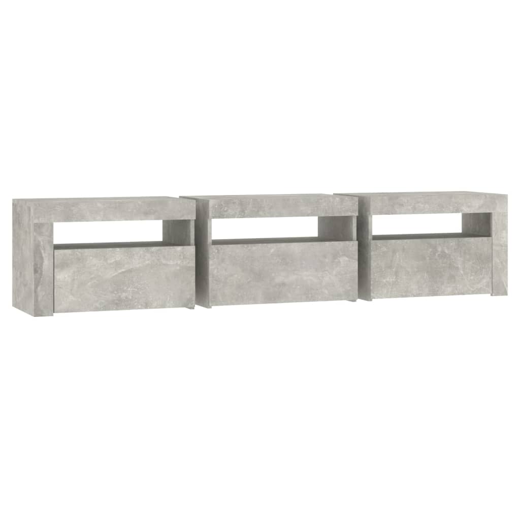 Betonszürke tv-szekrény led lámpákkal
