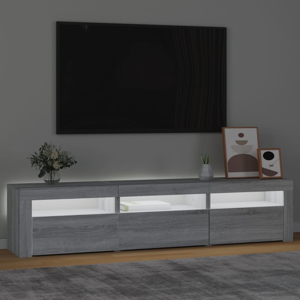 Szürke sonoma színű tv-szekrény led-lámpákkal Szürke sonoma színű tv-szekrény led-lámpákkal