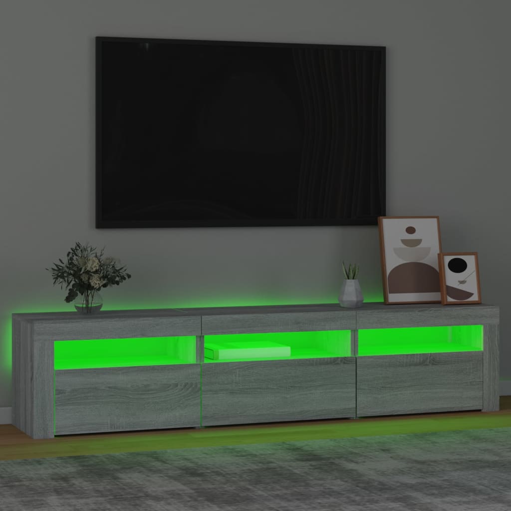 Szürke sonoma színű tv-szekrény led-lámpákkal Szürke sonoma színű tv-szekrény led-lámpákkal