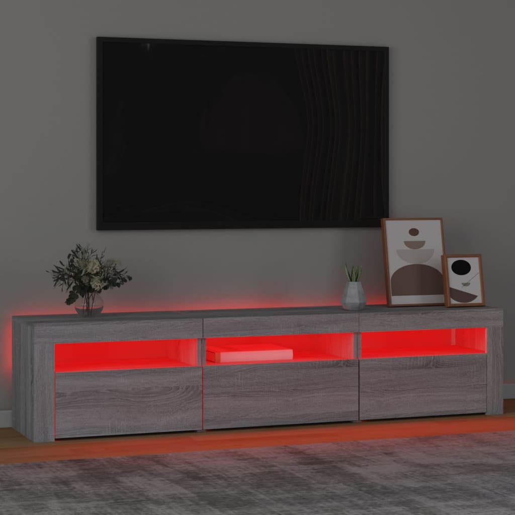 Szürke sonoma színű tv-szekrény led-lámpákkal Szürke sonoma színű tv-szekrény led-lámpákkal