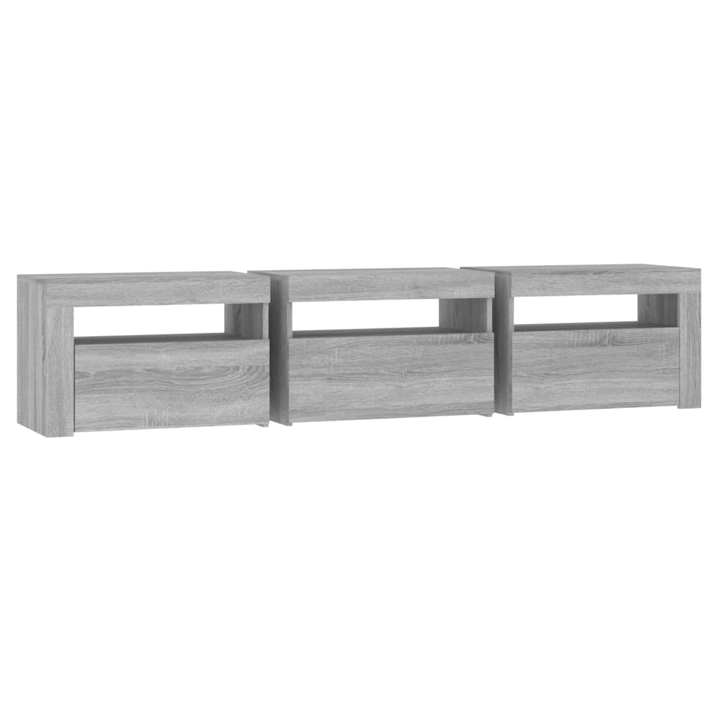 Szürke sonoma színű tv-szekrény led-lámpákkal Szürke sonoma színű tv-szekrény led-lámpákkal