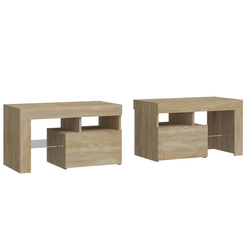 2 db sonoma-tölgy színű led-lámpás éjjeliszekrény 70x36,5x40 cm 2 db sonoma-tölgy színű led-lámpás éjjeliszekrény 70x36,5x40 cm