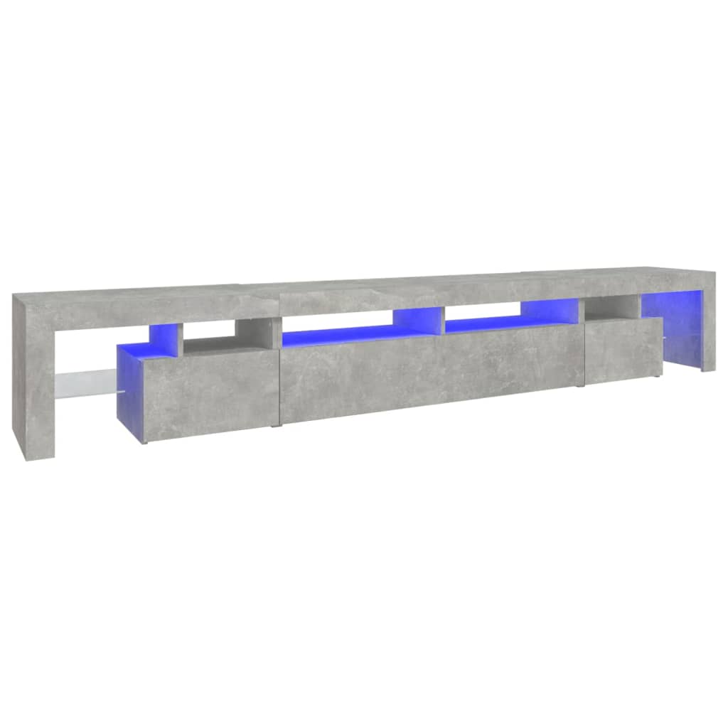 Betonszürke tv-szekrény led lámpákkal 260x36,5x40 cm Betonszürke tv-szekrény led lámpákkal 260x36,5x40 cm