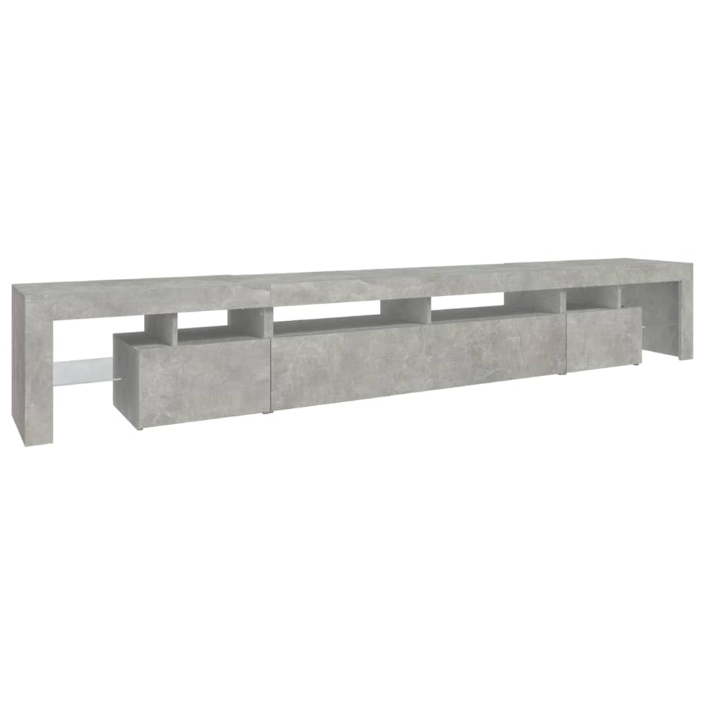 Betonszürke tv-szekrény led lámpákkal 260x36,5x40 cm Betonszürke tv-szekrény led lámpákkal 260x36,5x40 cm