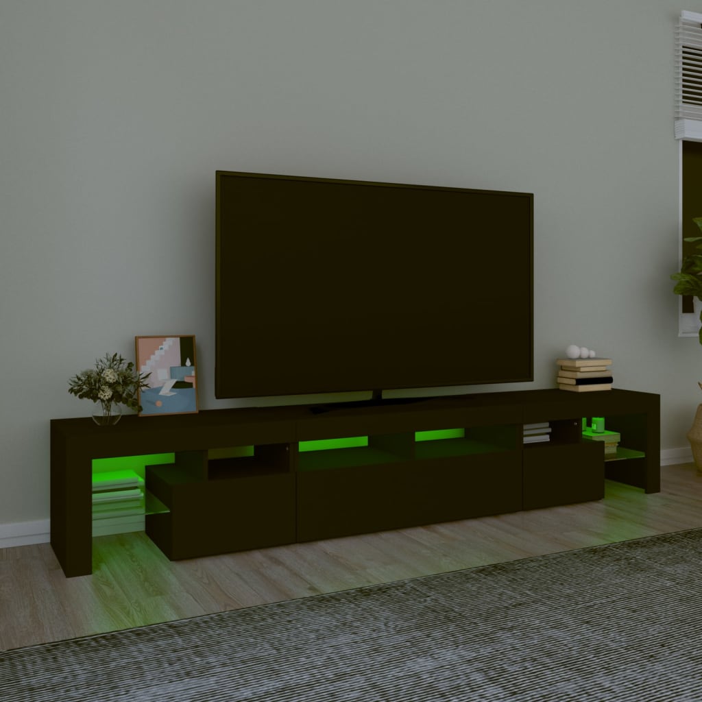 Fekete tv-szekrény led-világítással