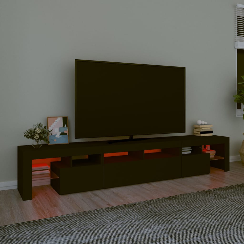 Fekete tv-szekrény led-világítással