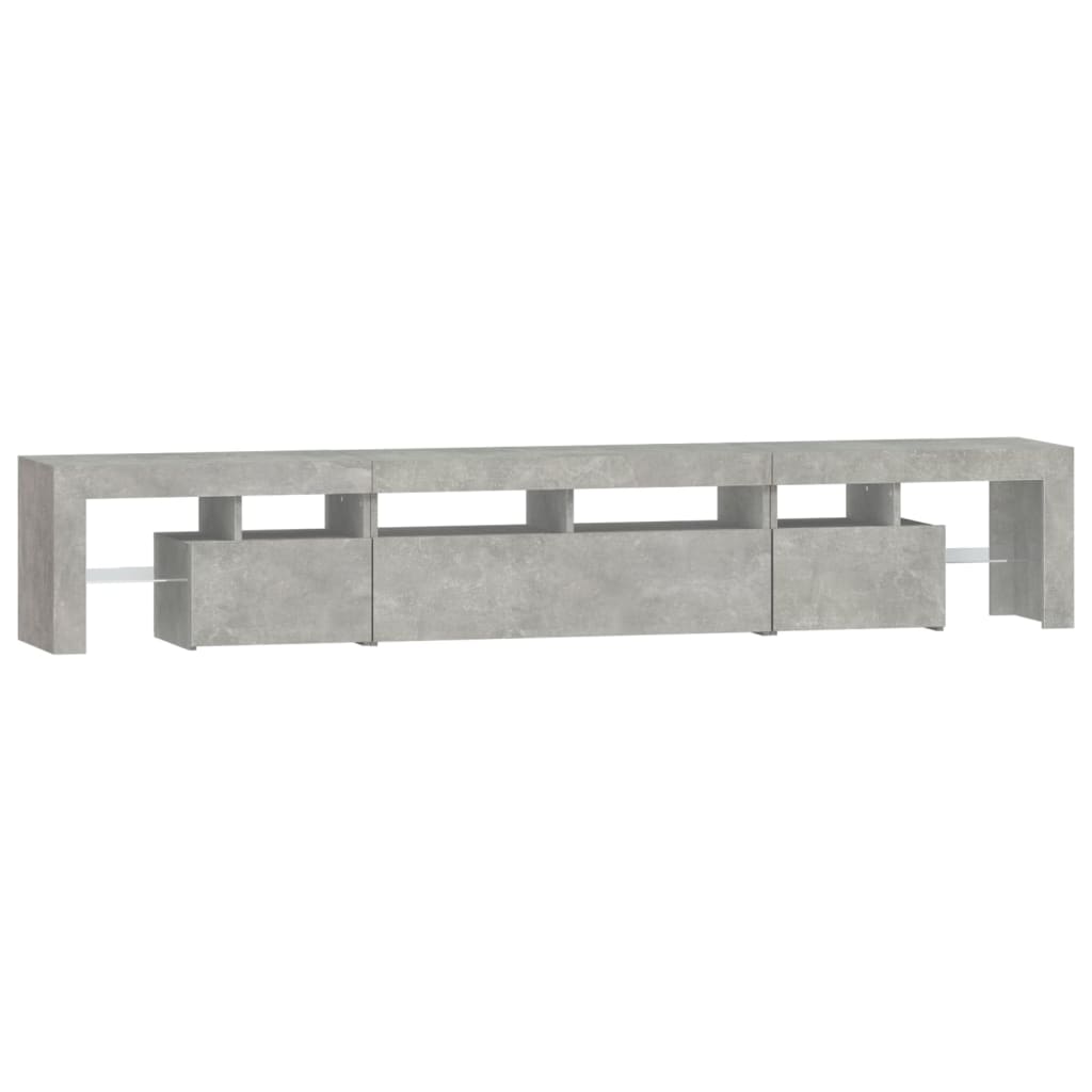 Betonszürke tv-szekrény led lámpákkal 230x36,5x40 cm Betonszürke tv-szekrény led lámpákkal 230x36,5x40 cm