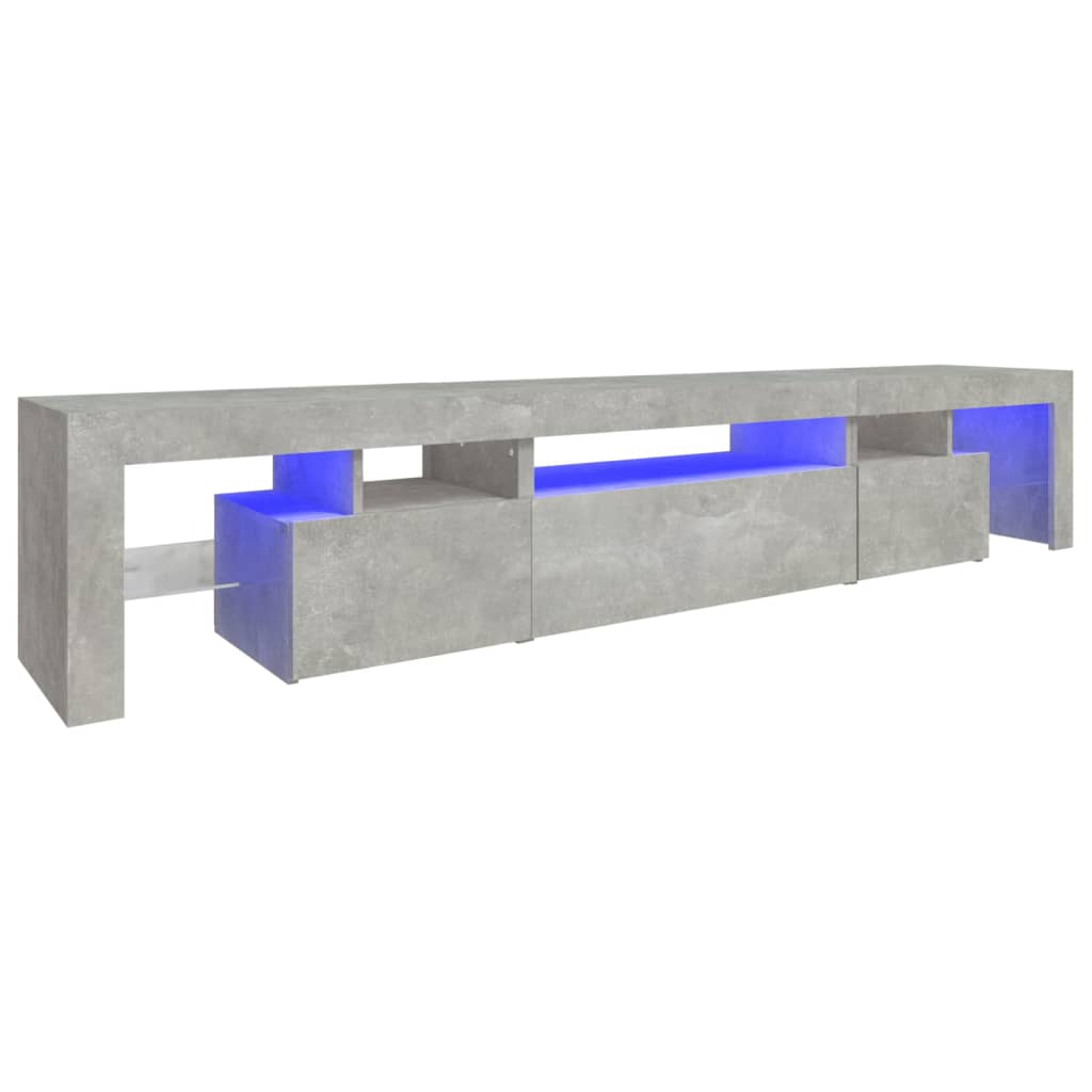 Betonszürke tv-szekrény led lámpákkal 215x36,5x40 cm Betonszürke tv-szekrény led lámpákkal 215x36,5x40 cm