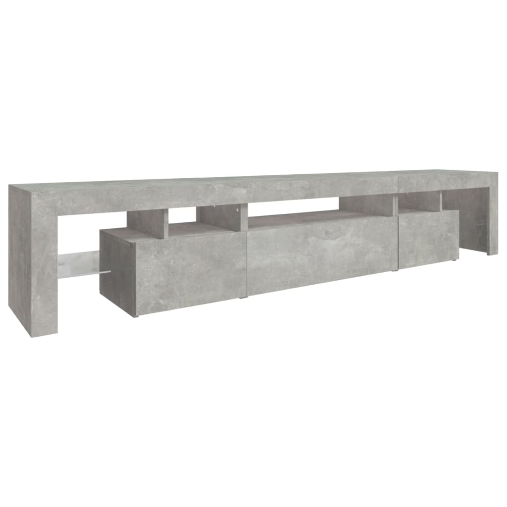 Betonszürke tv-szekrény led lámpákkal 215x36,5x40 cm Betonszürke tv-szekrény led lámpákkal 215x36,5x40 cm