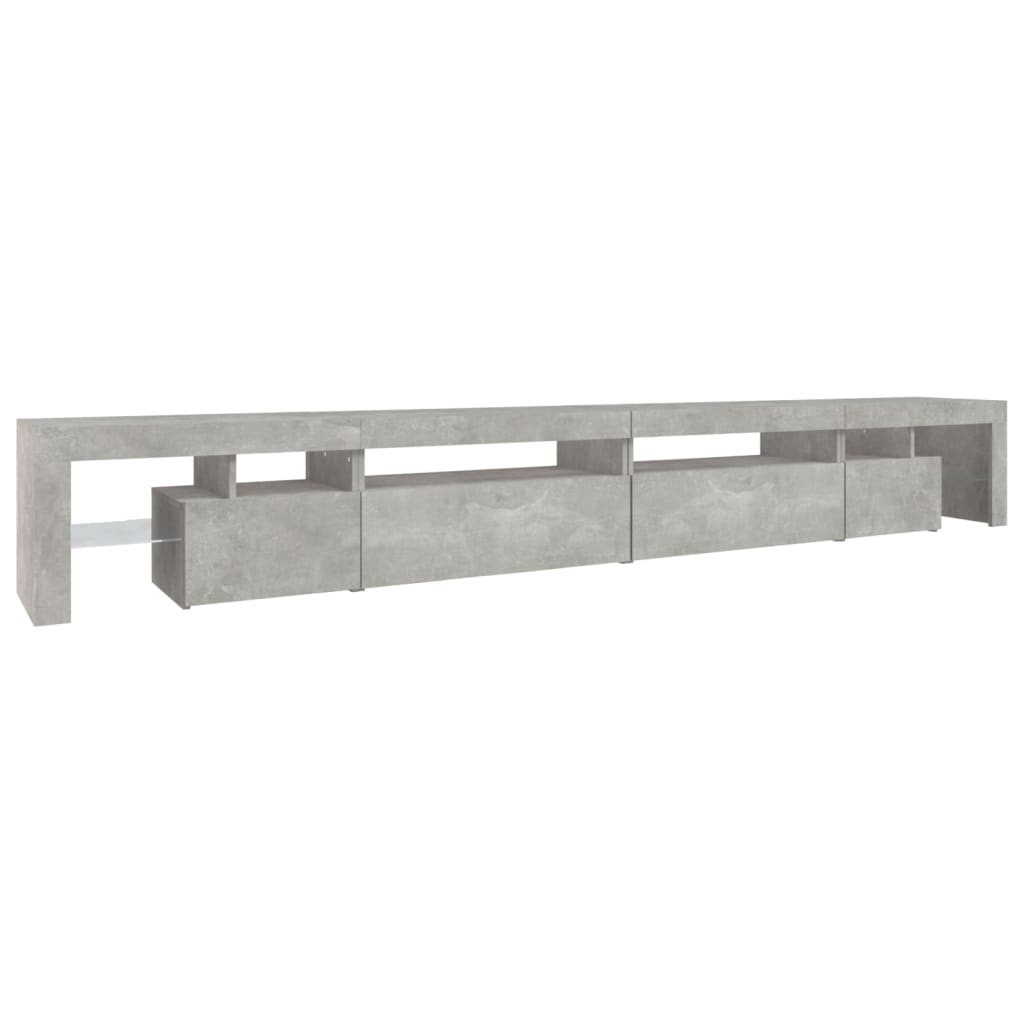 Betonszürke tv-szekrény led-lámpákkal 290x36,5x40 cm Betonszürke tv-szekrény led-lámpákkal 290x36,5x40 cm