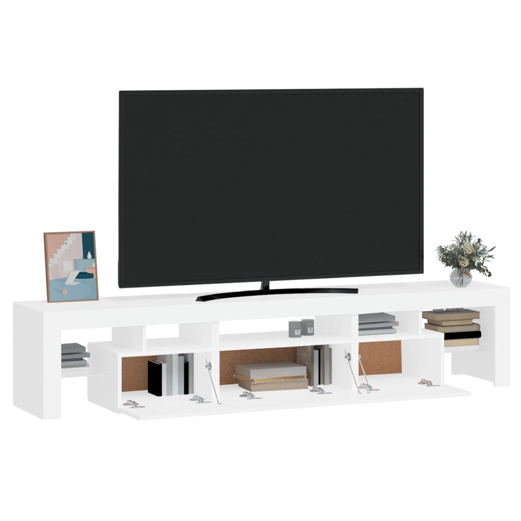 Fehér tv-szekrény led-lámpákkal Fehér tv-szekrény led-lámpákkal