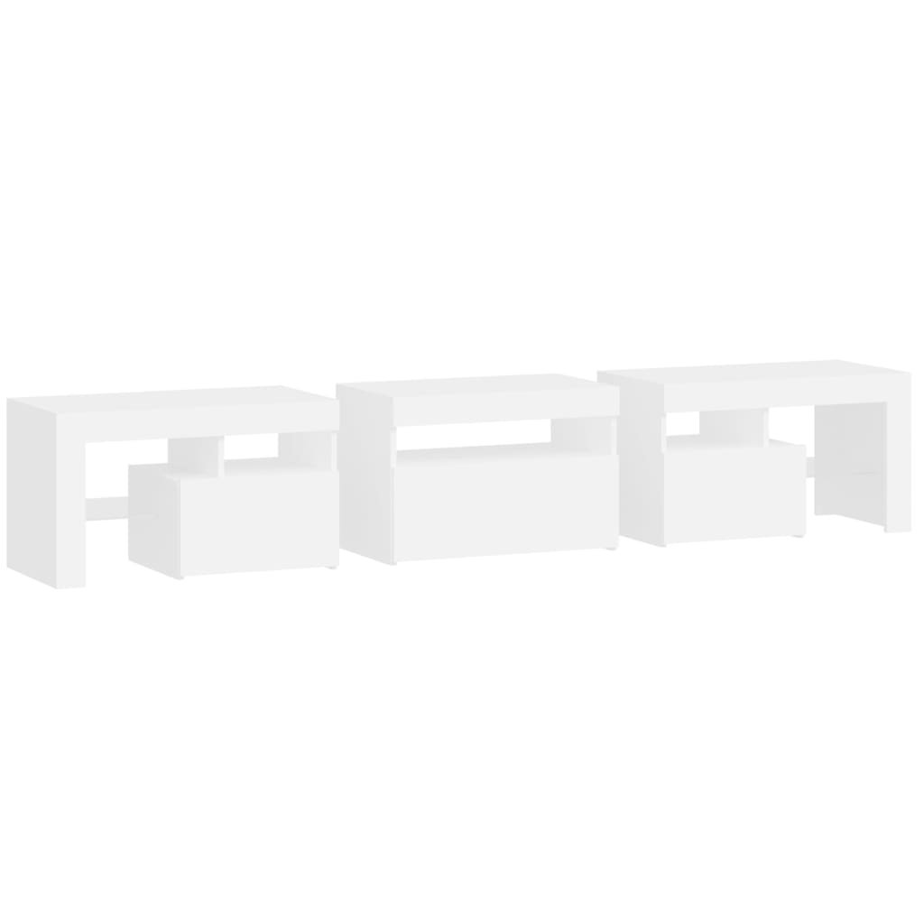 Fehér tv-szekrény led-lámpákkal Fehér tv-szekrény led-lámpákkal