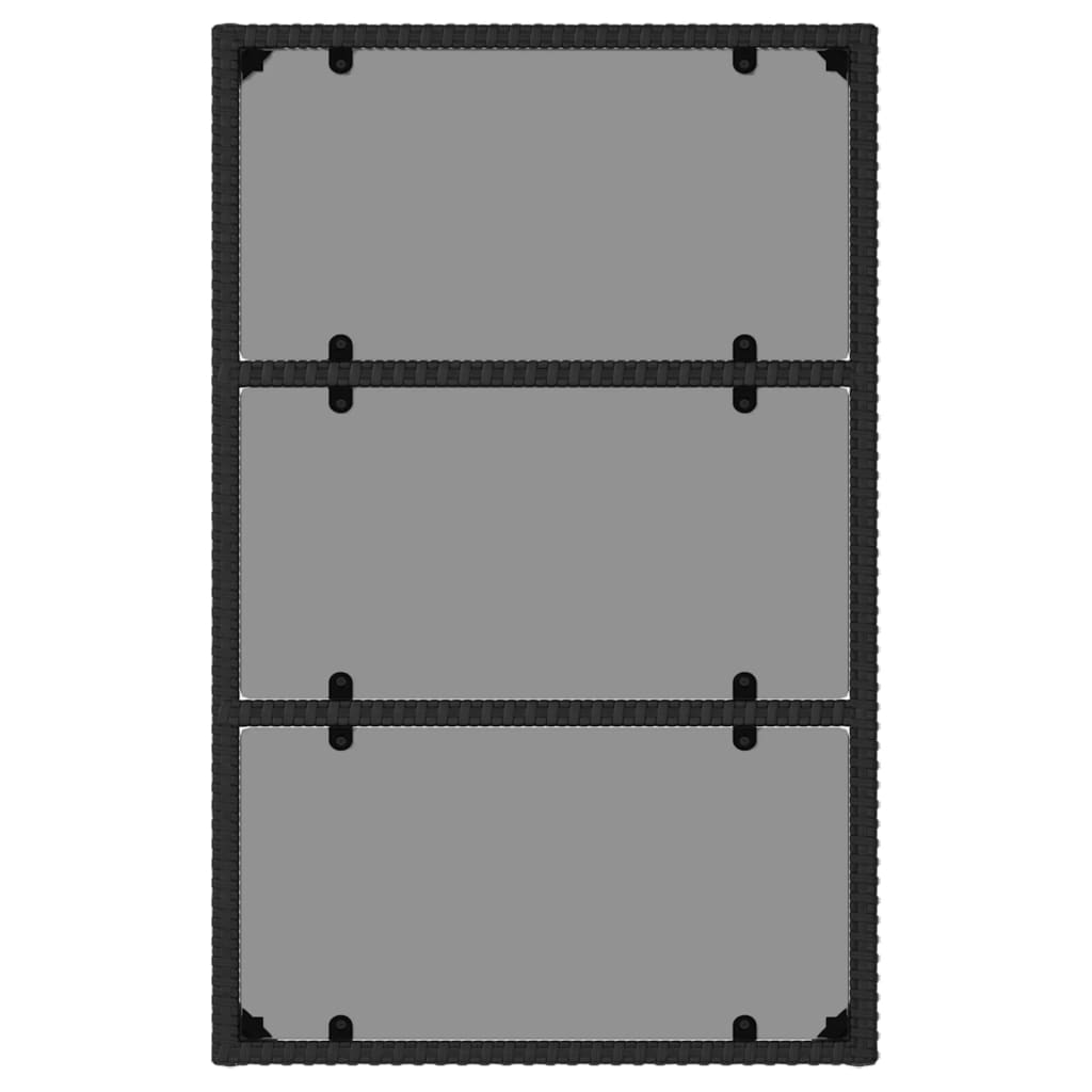 6 részes fekete polyrattan kerti ülőgarnitúra párnákkal