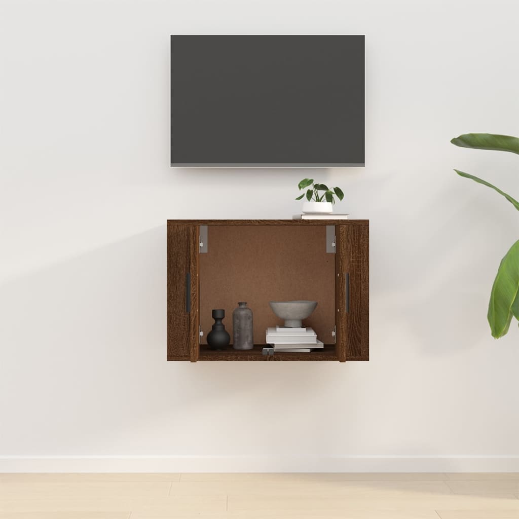 Barna tölgy színű fali tv-szekrény 57 x 34,5 x 40 cm Barna tölgy színű fali tv-szekrény 57 x 34,5 x 40 cm