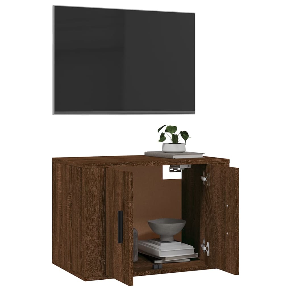 Barna tölgy színű fali tv-szekrény 57 x 34,5 x 40 cm Barna tölgy színű fali tv-szekrény 57 x 34,5 x 40 cm