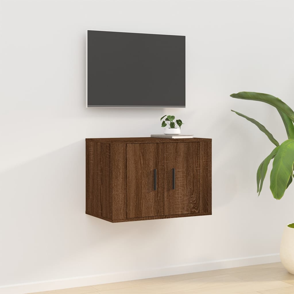 Barna tölgy színű fali tv-szekrény 57 x 34,5 x 40 cm Barna tölgy színű fali tv-szekrény 57 x 34,5 x 40 cm