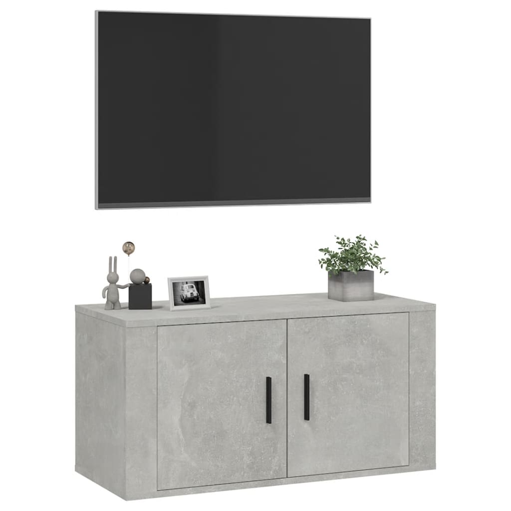 Betonszürke fali tv-szekrény 80x34,5x40 cm