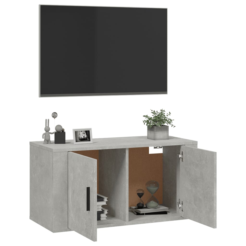 Betonszürke fali tv-szekrény 80x34,5x40 cm